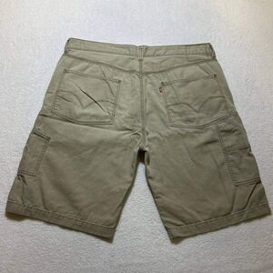 Vintage Y2K Levi's Tan Cotton Carpenter Shorts Relaxed Fit Streetwear Size 40